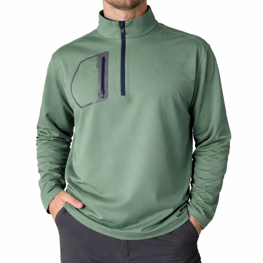 NWT RLX Ralph Lauren Golf Pullover 1/4 Zip Green Sage Tech Jacket XXL